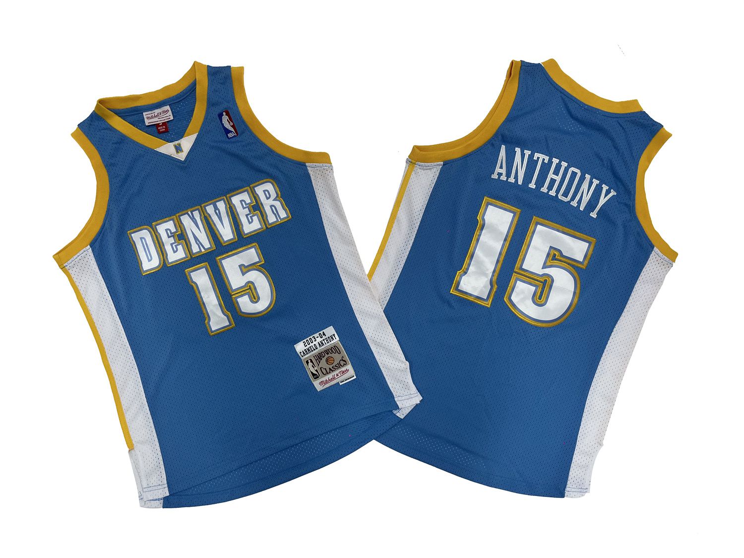 Men Denver Nuggets 15 Anthony Light Blue Throwback NBA Jersey